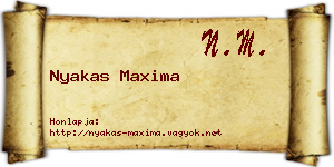 Nyakas Maxima névjegykártya